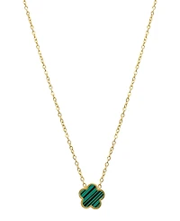 Adornia Green Mother Of Pearl Clover Necklace