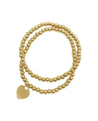 Adornia Heart Ball Bracelet Set