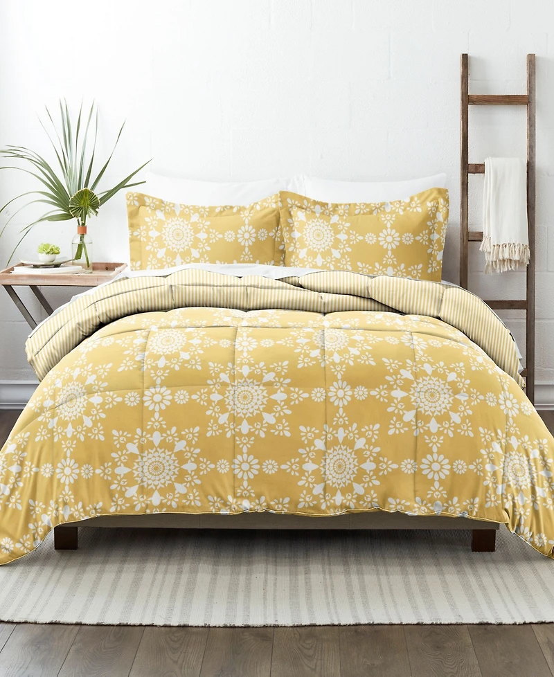 ienjoy Home Ultra Soft Daisy Medallion Reversible 2- Pc. Comforter Set, Twin