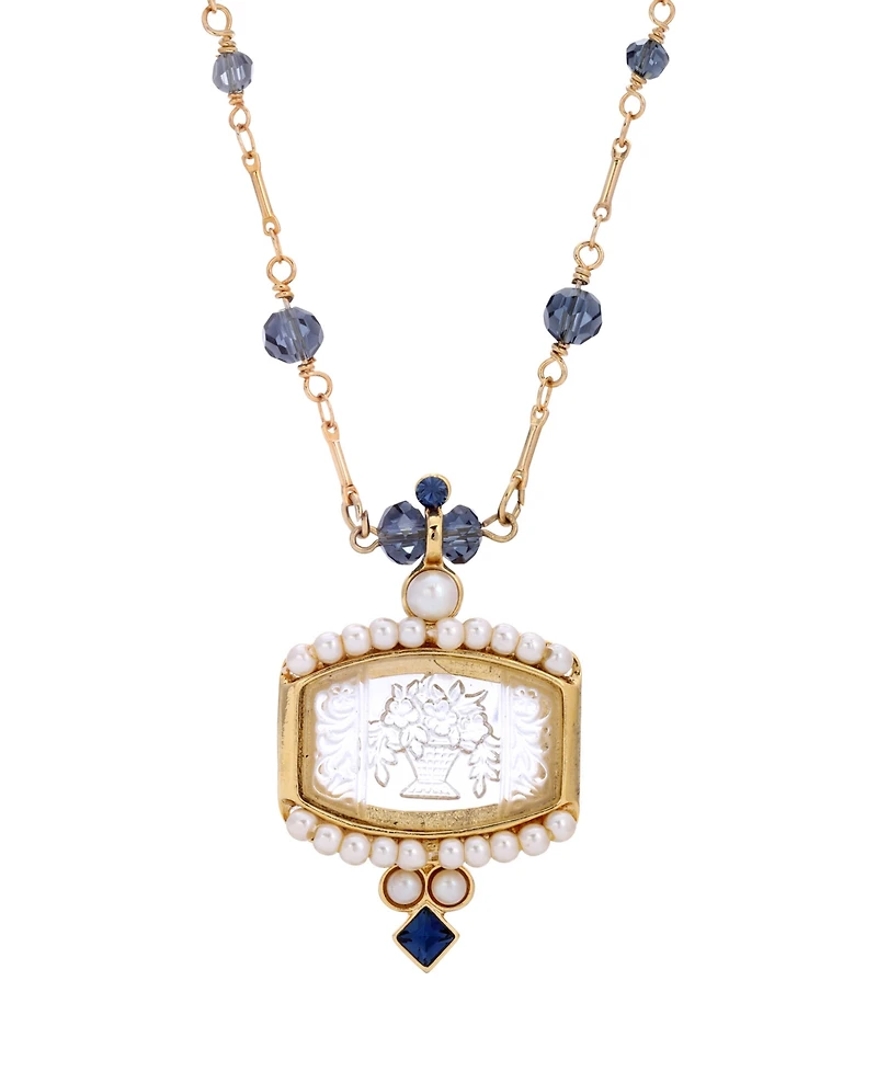2028 Women's Glass Intaglio Necklace