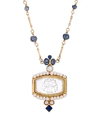 2028 Women's Glass Intaglio Necklace