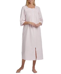 Miss Elaine Petite Long Zipper Seersucker Robe