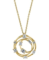 Effy Diamond Multi-Cut Multi-Circle 18" Pendant Necklace (5/8 ct. t.w.) in 14k Gold