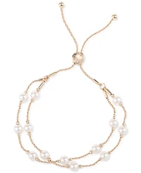 Charter Club Imitation Pearl Double-Row Slider Bracelet, Created for Macy's