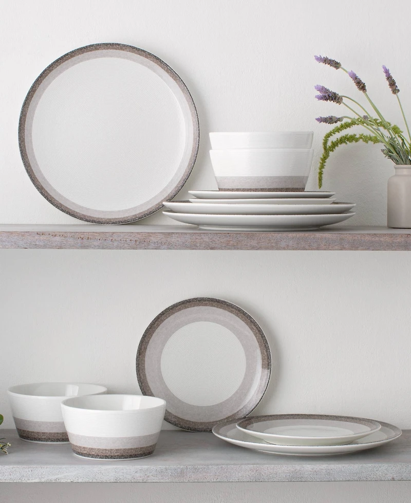 Noritake Colorscapes Canyon Layers 12 Piece Coupe Dinnerware Set