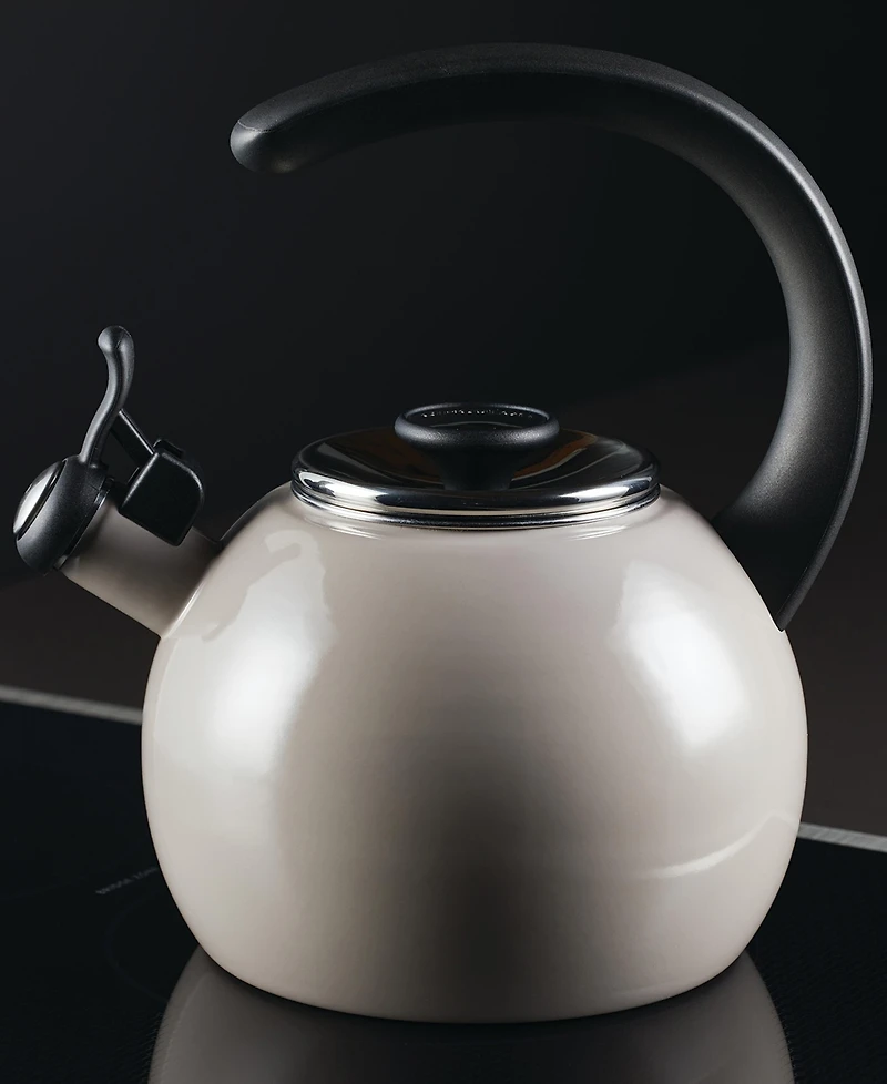 Circulon Enamel on Steel 2-Qt. Whistling Teakettle with Flip-Up Spout