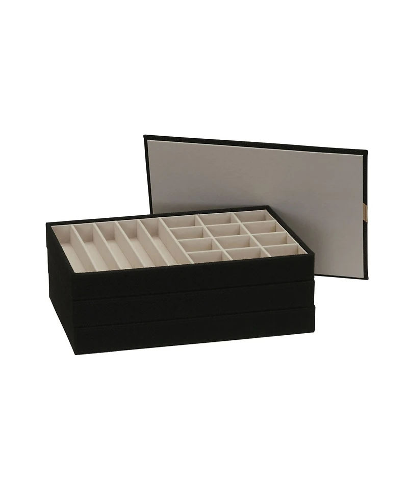 Household Essentials Stackable Jewelry Trays, Set of 3