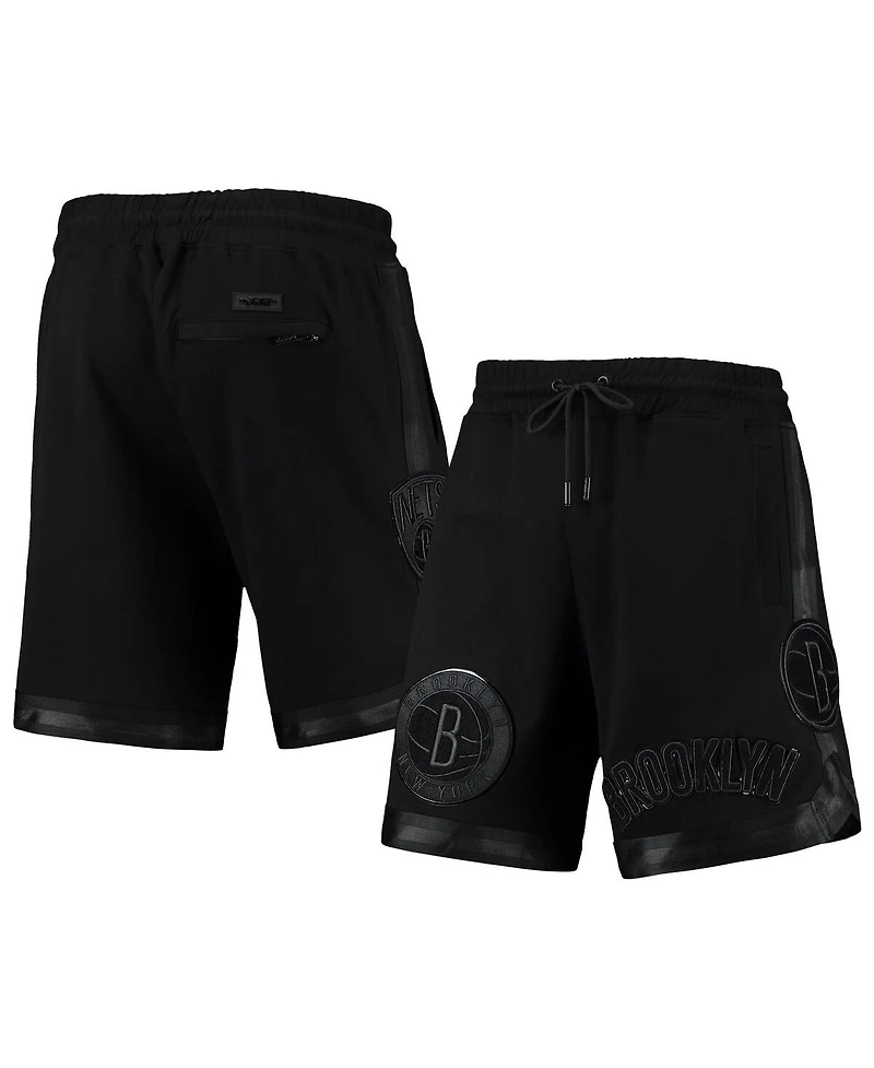 Men's Pro Standard Brooklyn Nets Triple Black Gloss Shorts