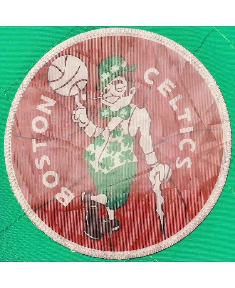 Men's Boston Celtics Kelly Green Mitchell & Ness Hardwood Classics 75th Anniversary Authentic Warmup Full-Snap Jacket