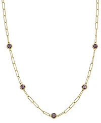 Swiss Blue Topaz Paperclip Link 18" Statement Necklace (4 ct. t.w.) Sterling Silver (Also Amethyst & Citrine)