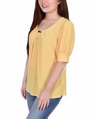 Ny Collection Petite Short Sleeve Balloon Top