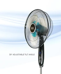 16 in. Dual Blade Stand Fan - Remote, Round Base