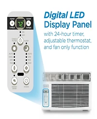 Black & Decker Window Air Conditioner with Remote Control , 8,000 Btu, Cools Up to 350 Square Feet Energy Efficient, White