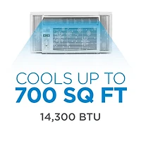 14300 Btu Window Air Conditioner Unit Ac Black+Decker with Remote Control Cools Up to 700 Square Feet, White