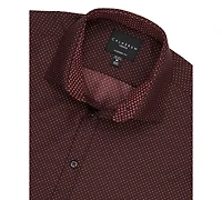 Calabrum Men's Regular Fit Dot Print Wrinkle Free Performance Dress Shirt