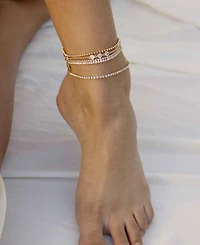 Ettika Dainty 18K Gold Plated Chain Anklet Set