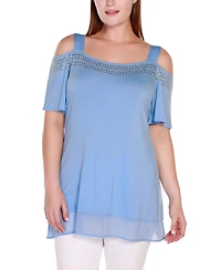 Belldini Plus Cold-Shoulder Top