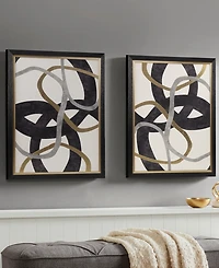 Madison Park Moving Midas Abstract Foil Framed Canvas Set, 2 Piece