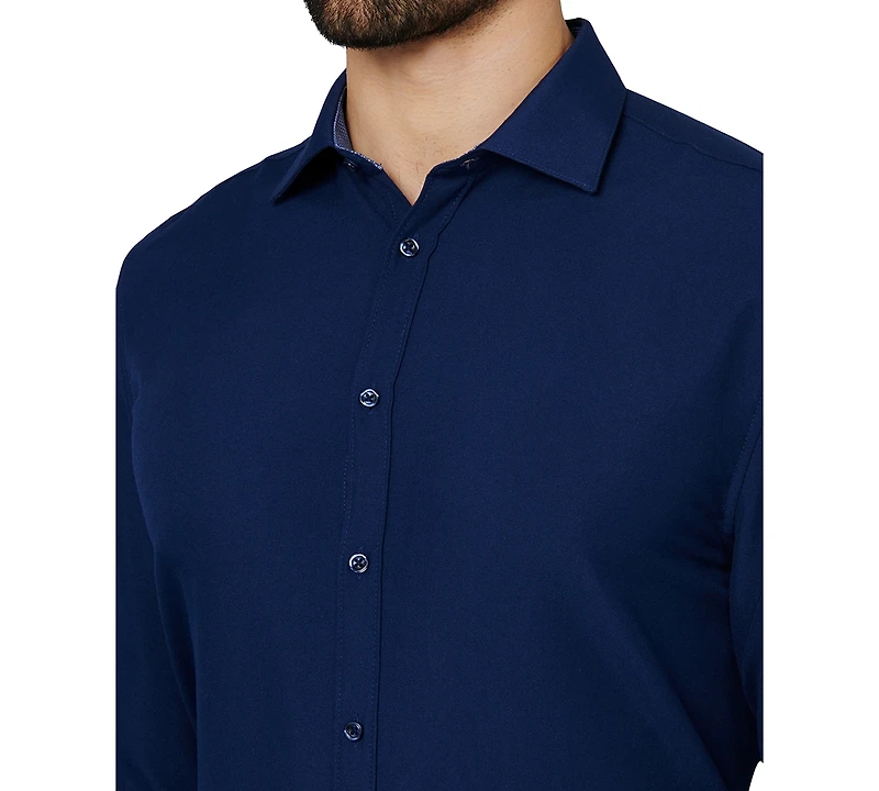 Calabrum Men's Regular Fit Solid Wrinkle Free Performance Dress Shirt