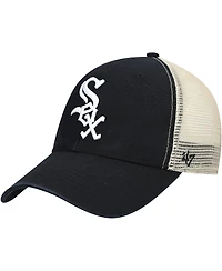 Men's '47 Black, Natural Chicago White Sox Flagship Washed Mvp Trucker Snapback Hat