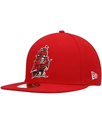 Men's New Era Red Tampa Bay Buccaneers Omaha Alternate Logo 59Fifty Fitted Hat