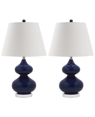 Safavieh Set of 2 Eva Double Gourd Glass Table Lamps