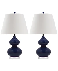 Safavieh Set of 2 Eva Double Gourd Glass Table Lamps
