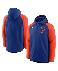 Men's Nike Royal and Orange New York Mets Authentic Collection Full-Zip Hoodie Performance Jacket