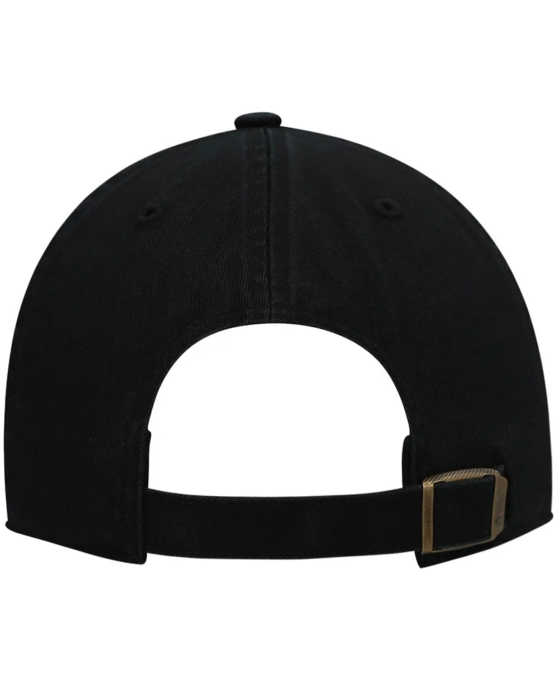 Men's '47 Black Baltimore Orioles Logo Cooperstown Collection Clean Up Adjustable Hat