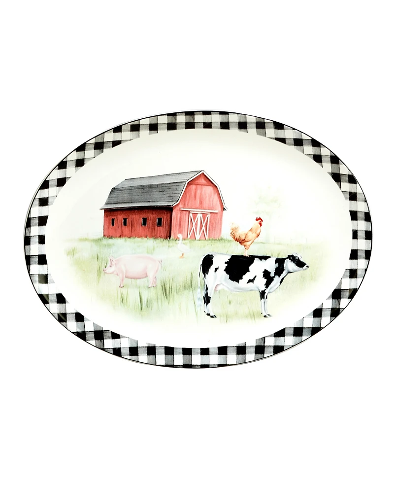 Certified International On The Farm Oval Platter