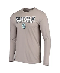 Men's Concepts Sport Gray, Deep Sea Blue Seattle Kraken Meter Long Sleeve T-shirt and Pants Set