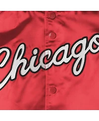 Big Boys and Girls Mitchell & Ness Red Chicago Bulls Hardwood Classics Satin Raglan Full-Snap Jacket