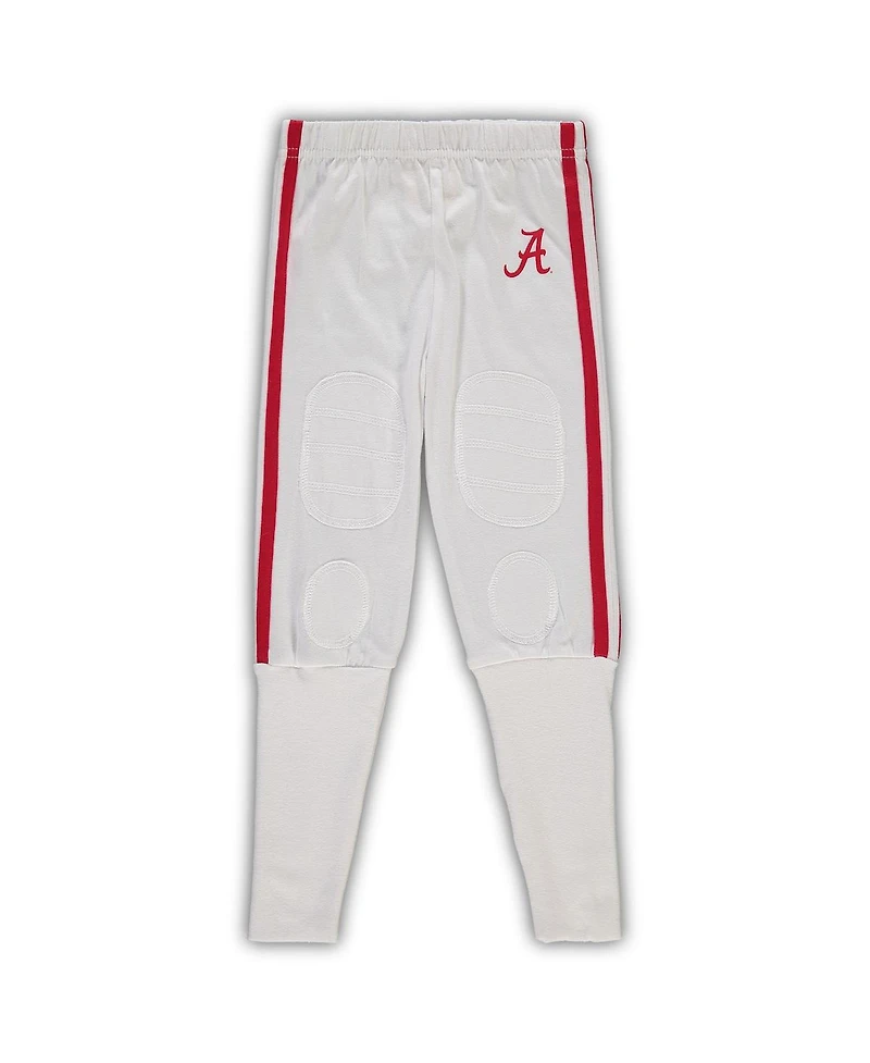 Preschool Boys and Girls Wes & Willy Crimson Alabama Tide Football V-Neck T-shirt Pants Sleep Set