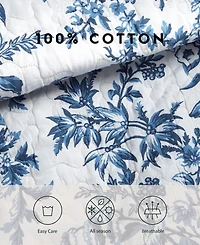 Laura Ashley Bedford Cotton Reversible -Pc. Quilt Set