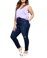 Celebrity Pink Trendy Plus High Rise Ripped Skinny Jean