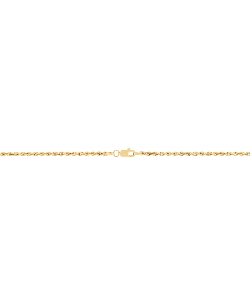 Glitter Rope Link 16" Chain Necklace (2mm) in 10k Gold