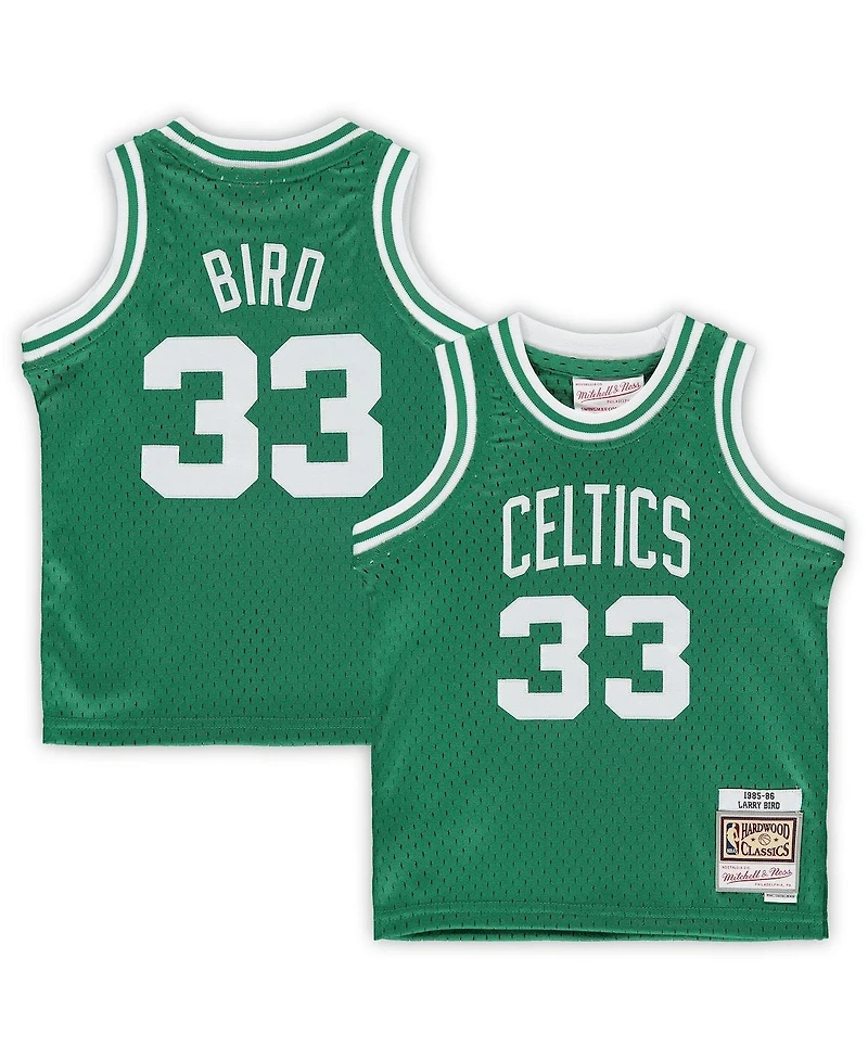 Boys and Girls Infant Larry Bird Kelly Green Boston Celtics 1985/86 Hardwood Classics Retired Player Jersey