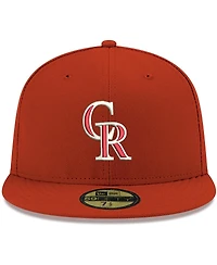 Men's Red Colorado Rockies Logo White 59Fifty Fitted Hat
