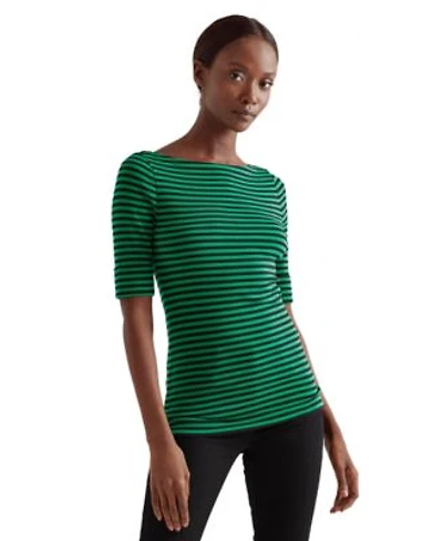 Lauren Ralph Lauren Womens Striped Boat Neck Top