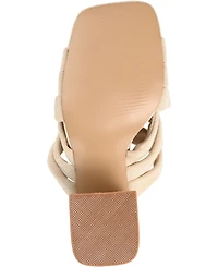 Journee Collection Women's Dorisa Woven Block Heel Sandals