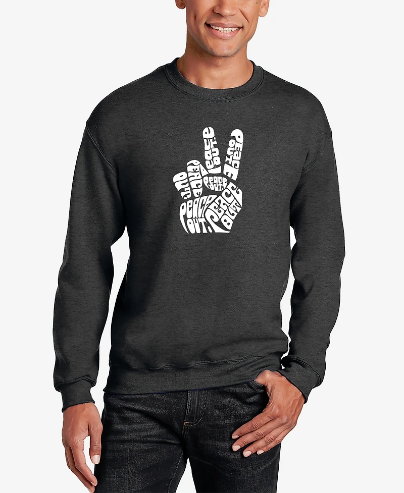 Men's Word Art Peace Out Crewneck Sweatshirt