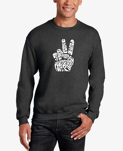 Men's Word Art Peace Out Crewneck Sweatshirt