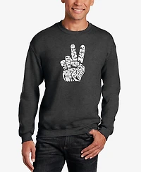 Men's Word Art Peace Out Crewneck Sweatshirt