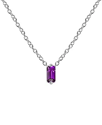 2-Pc. Set Amethyst Baguette Pendant Necklace & Matching Stud Earrings (5/8 ct. t.w.) Sterling Silver (Also Mystic Topaz Blue Topaz)