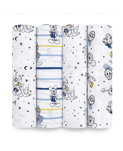 aden by aden + anais Mickey Stargazer Swaddle Blankets, Pack of 4