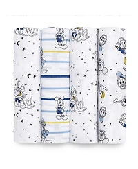 aden by aden + anais Mickey Stargazer Swaddle Blankets, Pack of 4