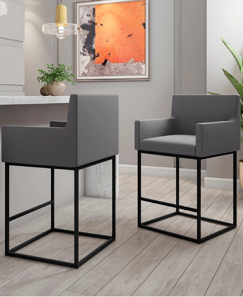 Manhattan Comfort Ambassador 38" Leatherette Upholstered Counter Stool