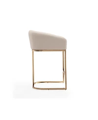 Manhattan Comfort Louvre 3-Piece Leatherette Upholstered Counter Stool Set