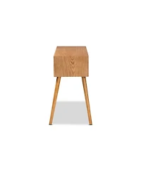 Mae Mid-Century Modern Wood 2-Drawer Console Table
