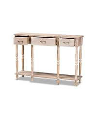 Hallan Classic and Traditional French Provincial Wood 3-Drawer Console Table